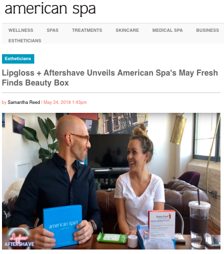 american spa may beauty box lipgloss and aftershave