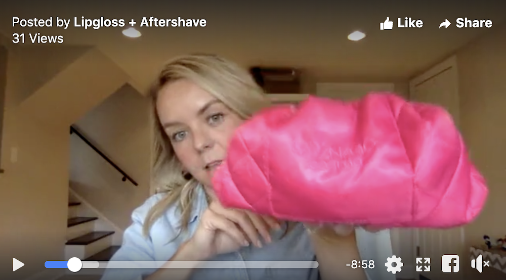 live video what is in a makeup bag